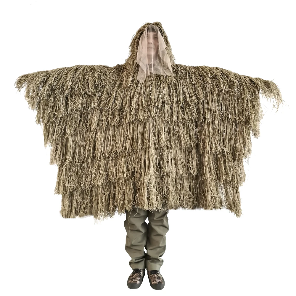 Photography  Withered Grass Clothes Hunting Cloak Ghillie Suit Ghillie Clothes  Camouflage Hunting Outdoor Jungle Hunting Poncho