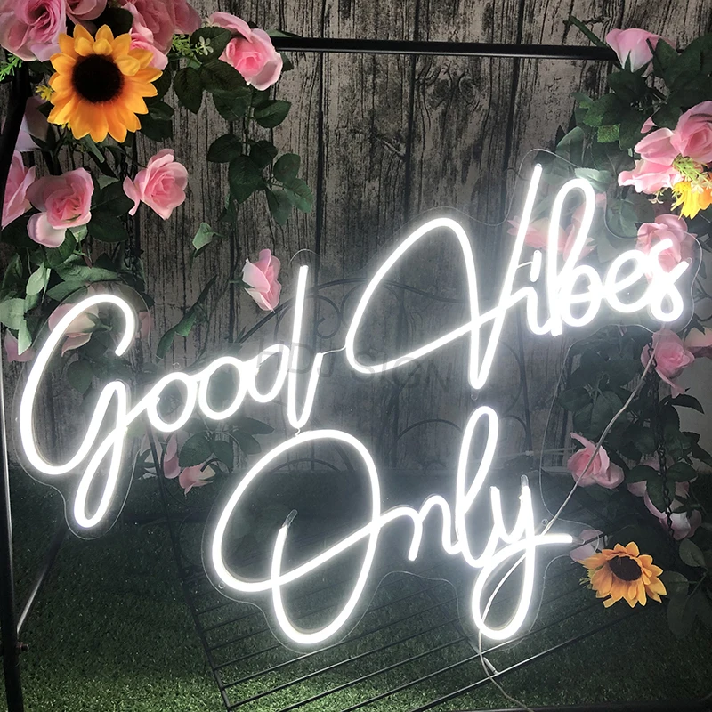 

Custom Neon Light Good Vibes Only Neon Sign Wall Art Gifts For Him Decoration Bar PArty Sign Home Decor
