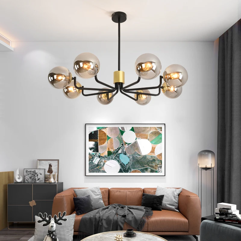 

Vintage chandelier Nordic LED Edison 6 Lights bubble lamp Indoor Light Fixtures Bulbs Lamp AC110-220V loft chandelier