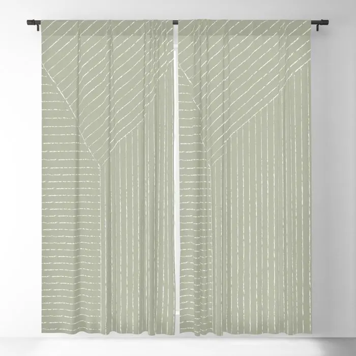 

Lines (Linen Sage) Blackout Curtains 3D Print Window Curtains For Bedroom Living Room Decor Window Treatments
