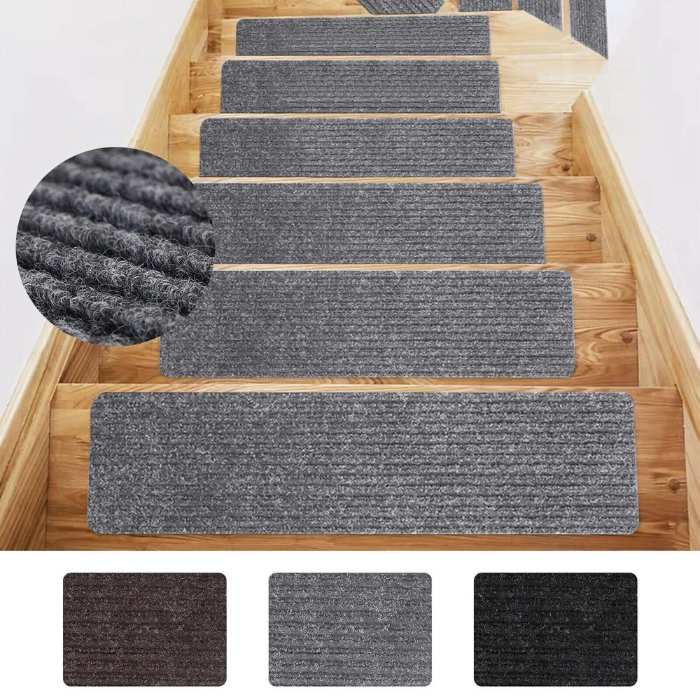 

Rug 15pcs Modern Carpet Stair Treads Set Indoor Safety Rug Non Slip Backing 8''x30''