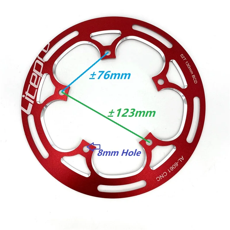 Litepro 130mm BCD Chainwheel Covering For 50T 52T 54T Chainring Chain Guard Aluminum Alloy Protection Cover