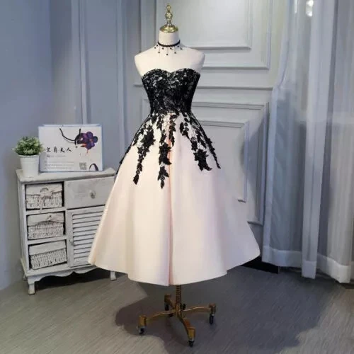 ANGELSBRIDEP Sweetheart Prom Dresses abiti da festa pizzo Sweetheart Sweetheart Tea-lunghezza Design semplice abiti da sera economici