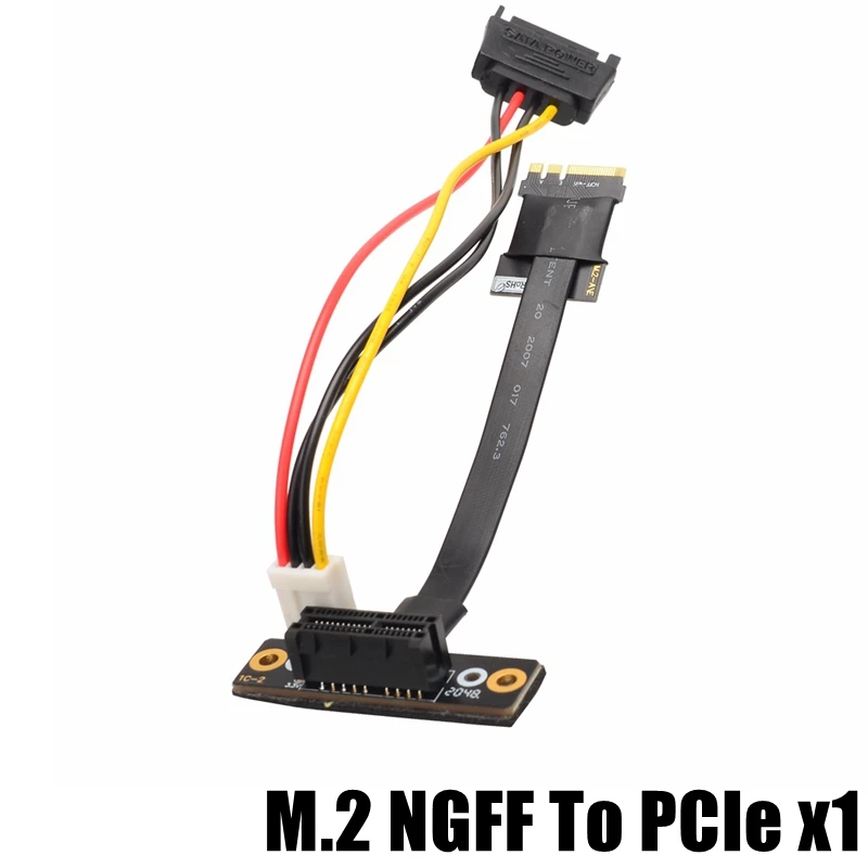 M.2 WiFi A.E Key A+E To PCI-e 1x X1 Riser Extender Adapter Card Ribbon Gen3.0 Cable AE Key A E For PCIE 3.0 X1 X4 X16 M2 Card