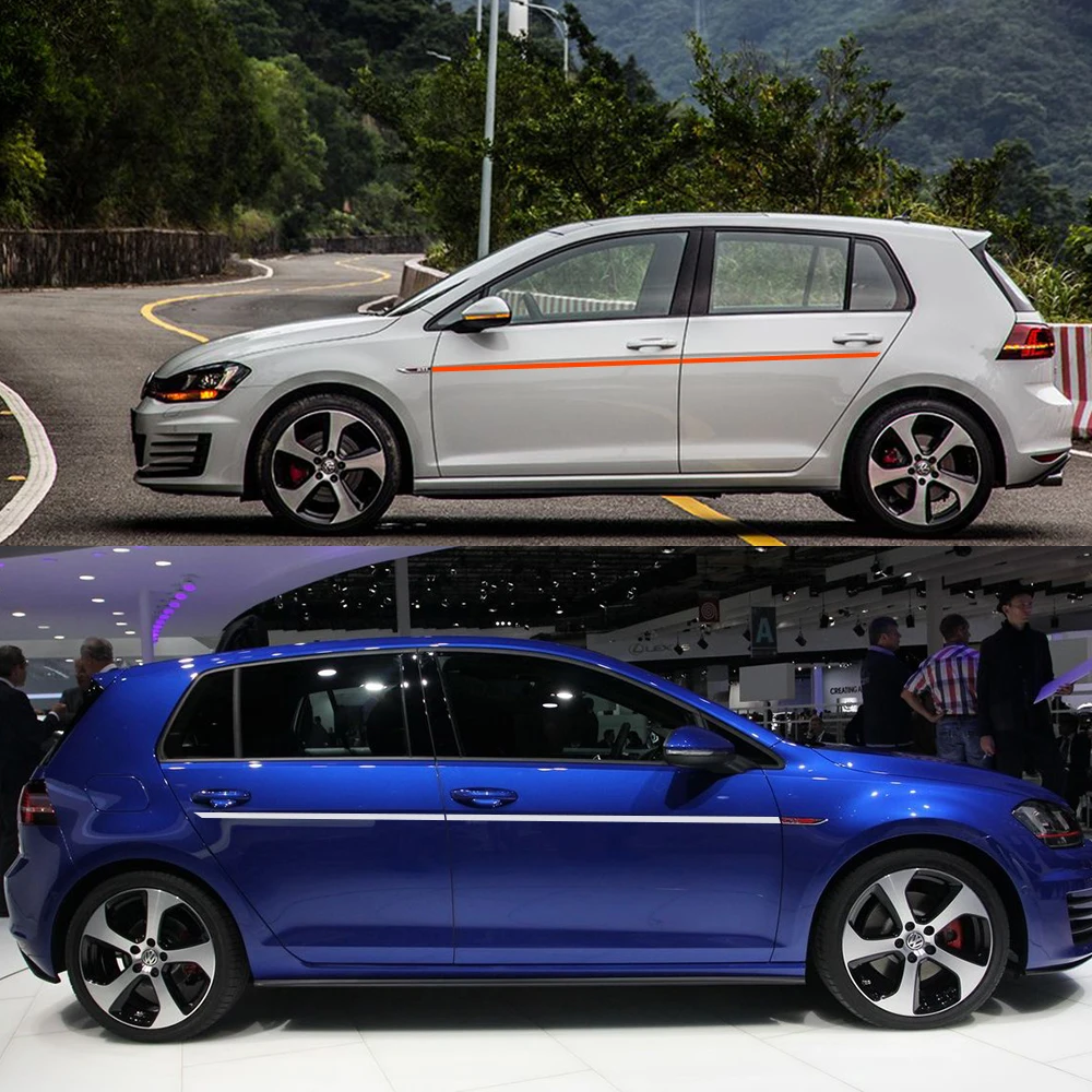 ل Volkswagen VW GOLF 7 8 5-الأبواب 2 قطعة ملصقات السيارات كلا الجانب شريط السيارات الفينيل الديكور الرياضة ضبط التصميم اكسسوارات السيارات