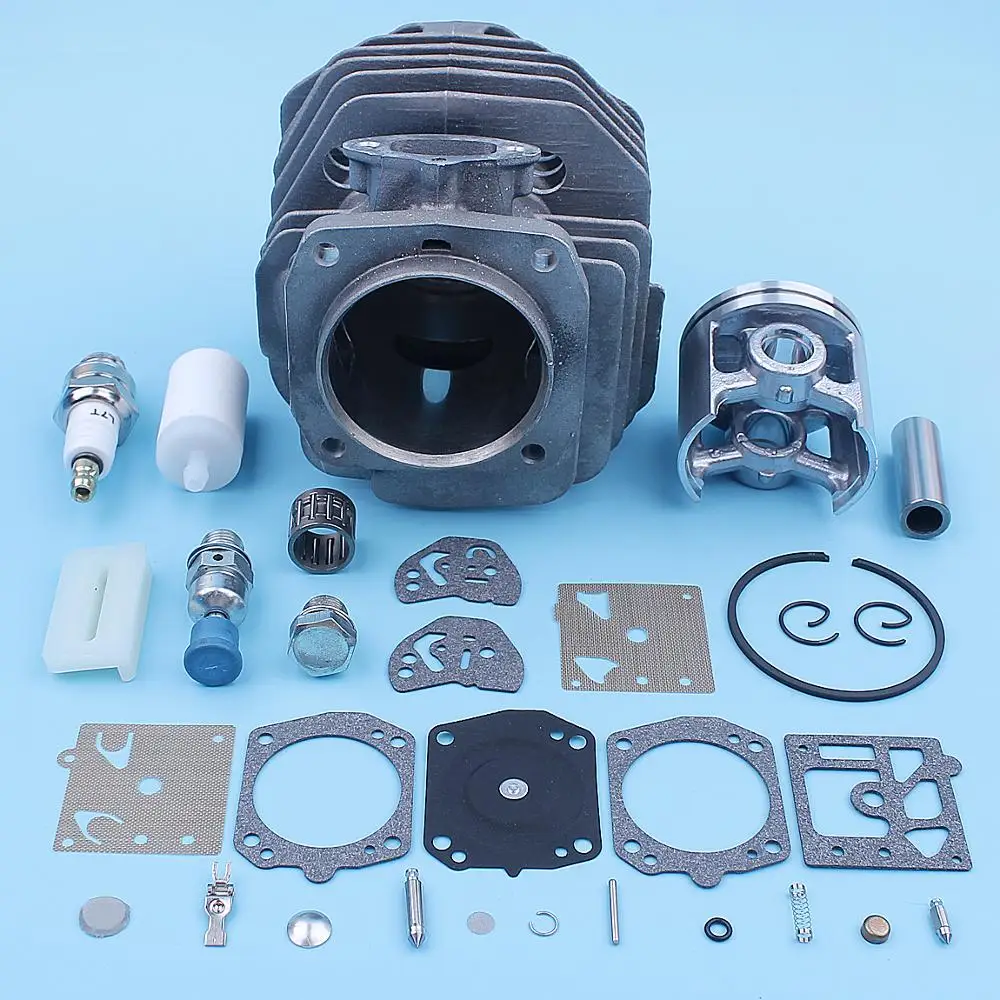 Imagem -05 - Cilindro Pistão Rolamento Carb Kit para Motosserra Husqvarna Spark Plug Peça Sobresselente do Filtro de Combustível de Descompressão 45 mm 154 254 154xp 254xp