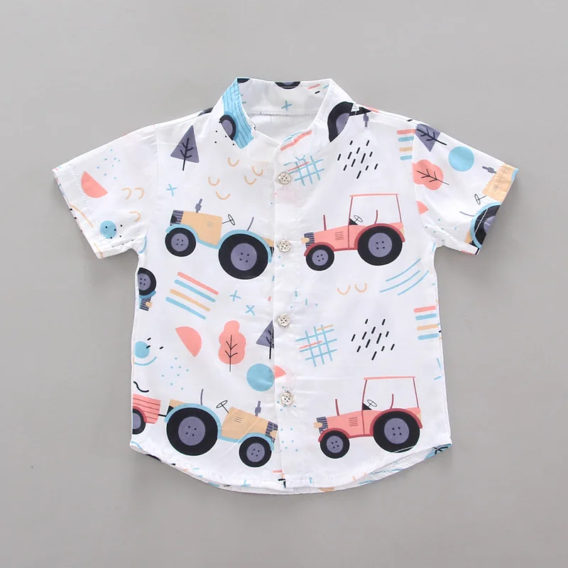 Summer Boys Short Sleeve Clothes Fashion Cartoon Shirt Shorts 2 Pieces Boy\'s Clothing Sets