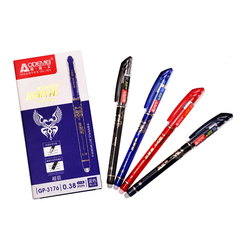 6/51/55Pcs 0.5mm Erasable Gel Pen Erasable Refill Rod Erasable Pen Washable Handle School Writing Stationery Blue/Black Ink Pen