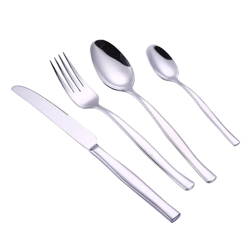 

Flatware Set, 4 Piece Stainless Steel Tableware Dinner Knife, Fork, Spoon, Tea Spoon Mirror Polished Cutlery Flatware Set