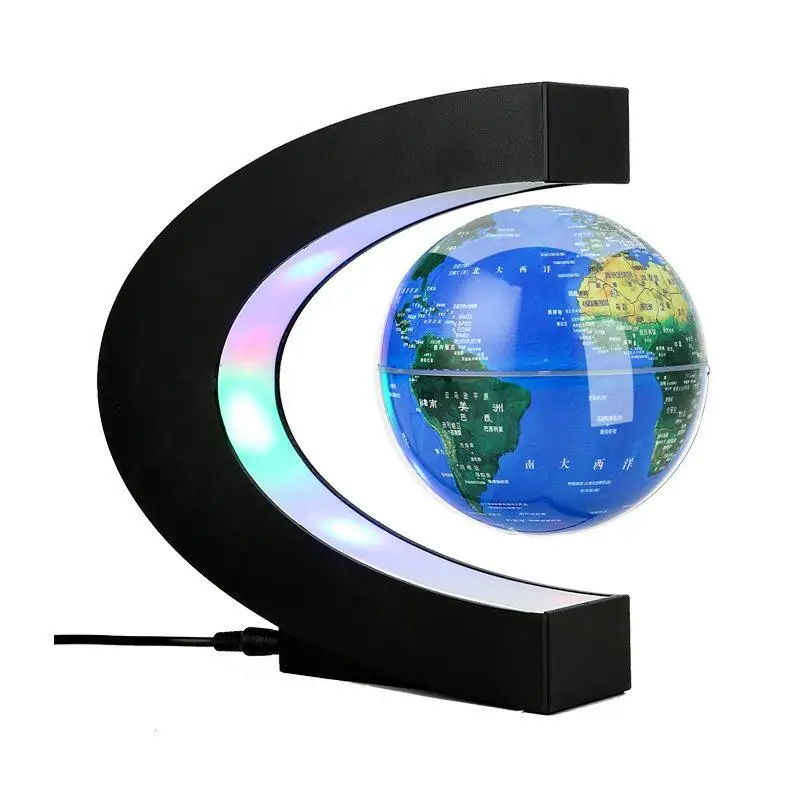 LED Electronic Magnetic Levitation Floating Globe Shape Night Light Home Decor