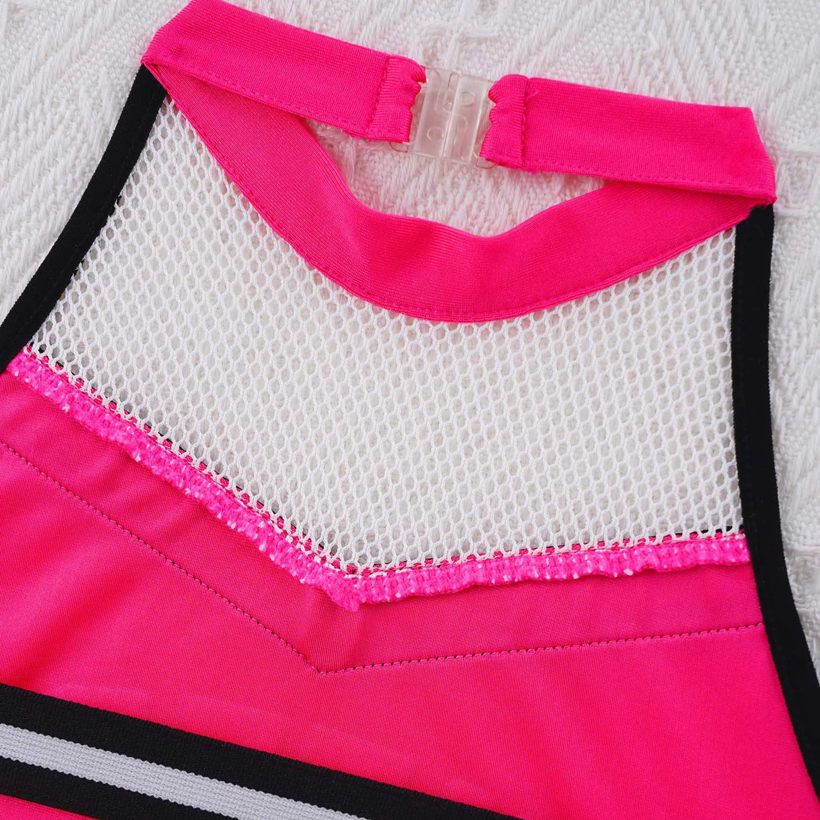 Kids Girls Cheerleading Costume Dancewear Set Crop Top + Pleated Skirt Cheers Dancing Suit for Competition Cheerlead Uniforms