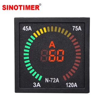 120A 72mm Panel LED Display Digital Ammeter 68mm Hole Size Ammeter Current Indicator Tester with Current Transformer