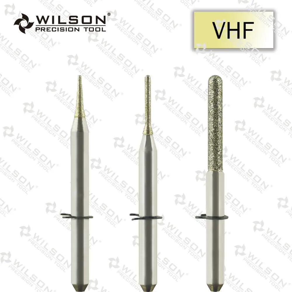 WilsonDental Milling Burs Fit for VHF Z4 Machines-Cutting Glass-Cermics- Overall Length 35mm