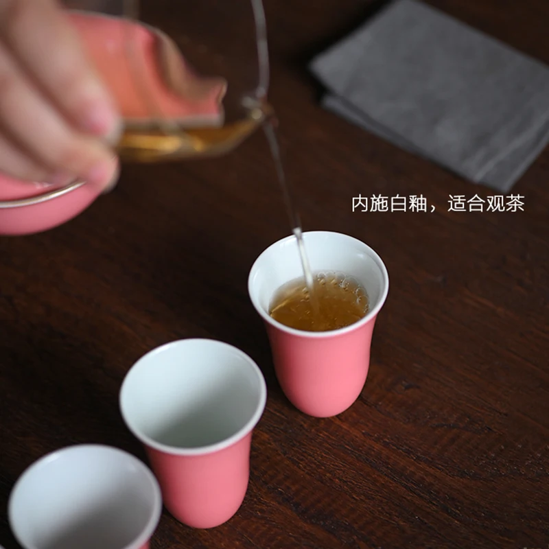 ★the beginning of the peach powder sample tea cup cup tea cup manually jingdezhen ceramic masters cup single cup kung fu