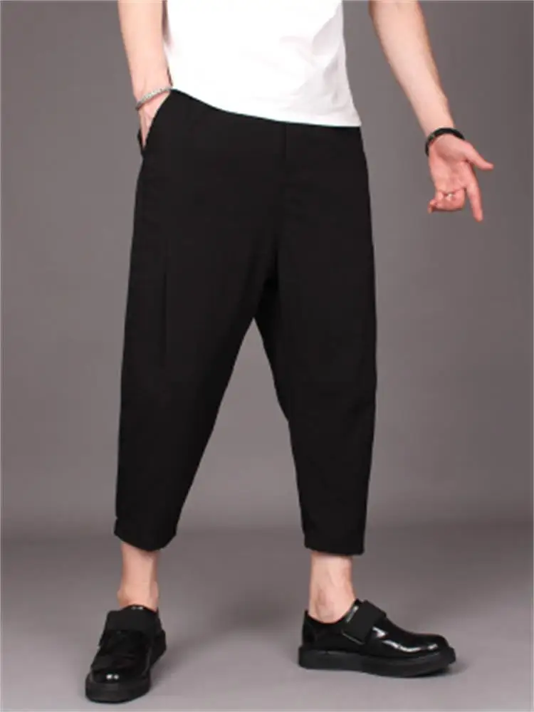 

Men Nine Minutes Of Leisure Pants Spring And Autumn Pure Color Simple Thin Loose Youth Fashion Trend Radish Pants