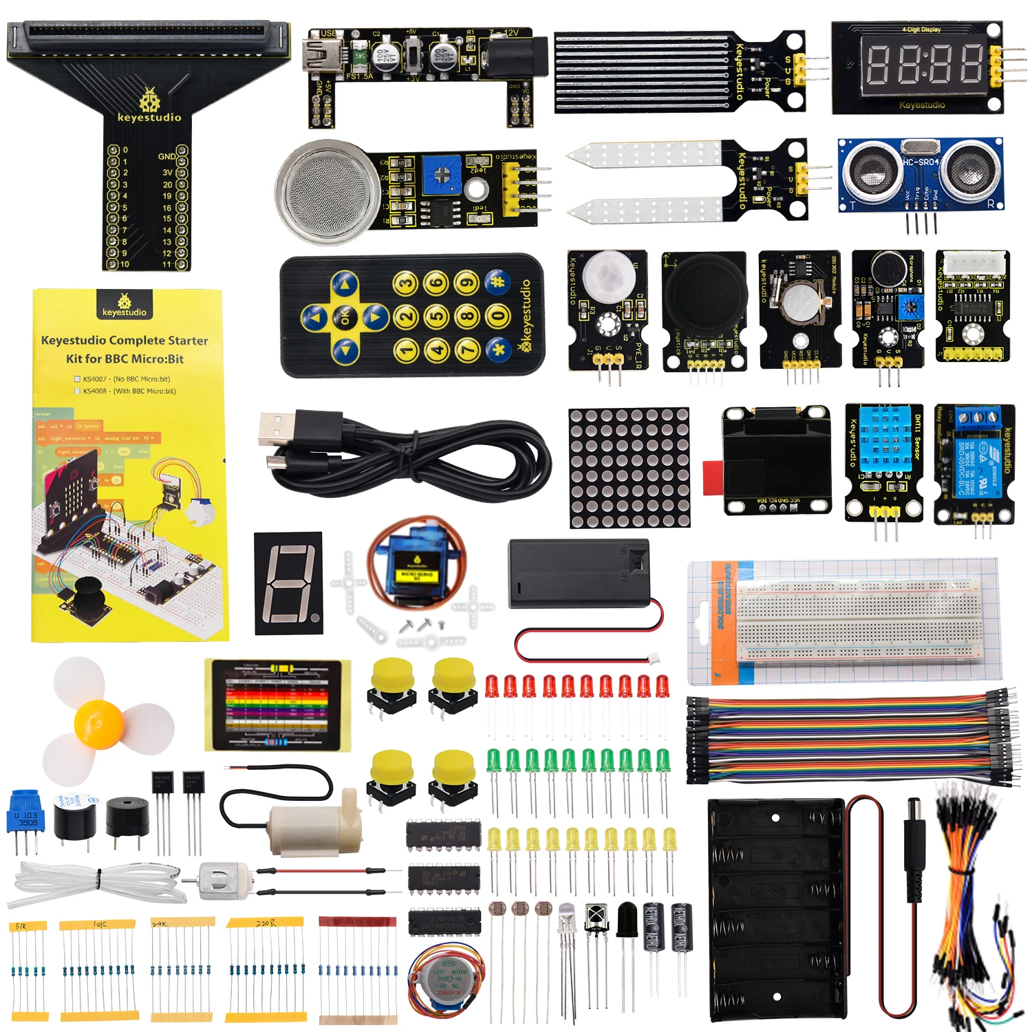 Keyestudio Programming STEM Microbit V2 Kit Complete Starter Kit for BBC Micro:bit With Tutorial+45Projects