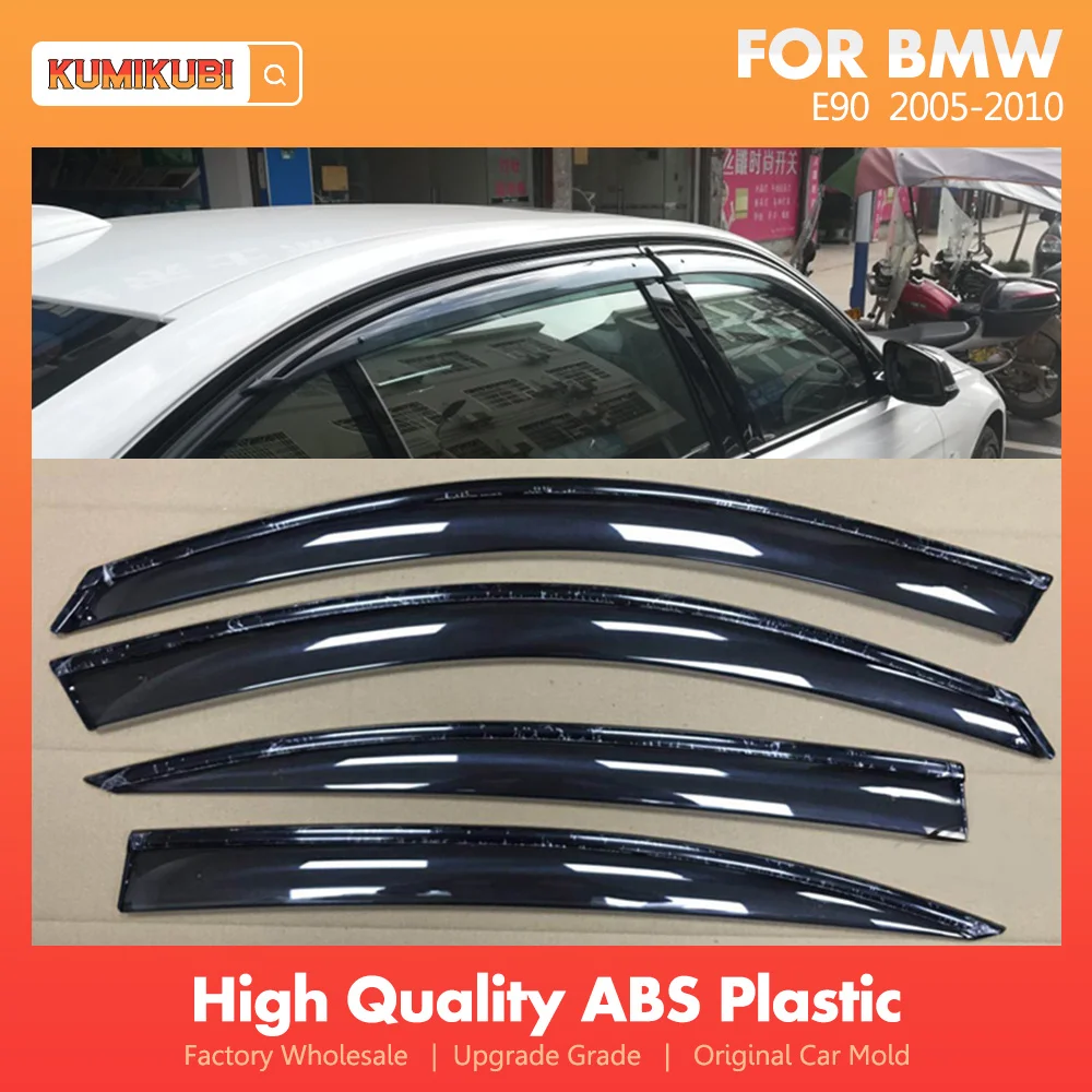 

For BMW 3 Series E90 Window Visor 2005-2010 ABS Plastic Vent Sun Rain Guard Shield Delflector Window Visor Awnings Cover 4Pcs