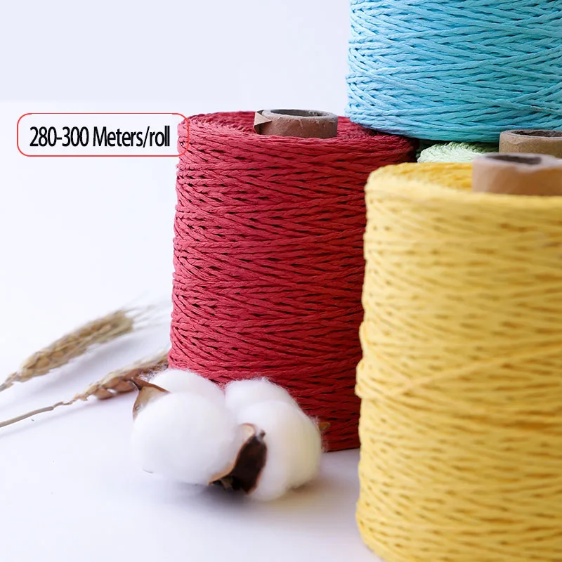 Raffia Yarn Knitting Crochet Paper Straw Rope Thread For Weaving Summer Handmade Hat Basket Handcrafts Tricots DIY Material Rug