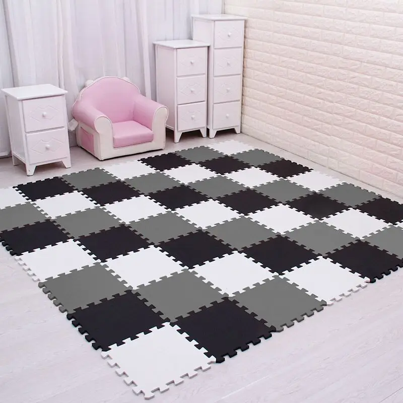 Baby Play Mat Plain Color Puzzle Mats EVA Foam Mat Kids Jigsaw Mats 30X30X1cm for Bedroom School Protective Floor Tiles