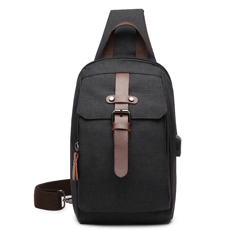 Sling Backpack Men Crossbody Back Pack One Strap Mochila Masculina Chest Daypack Travel Bagpack USB Charging Plecak Shoulder Bag