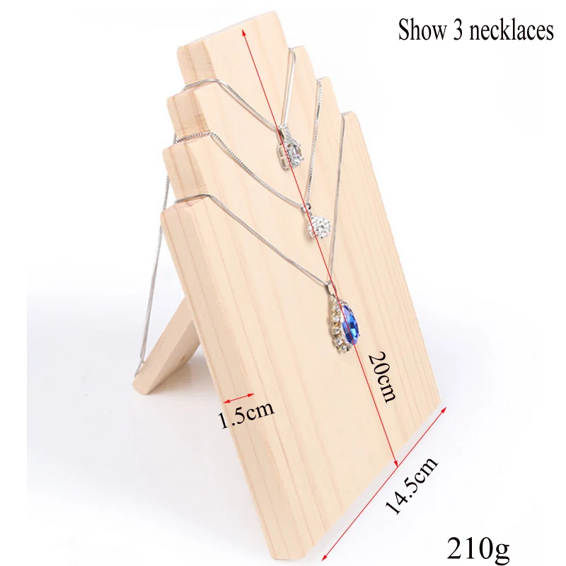 

Fashion Hot Sale Wooden Jewelry Necklace Display Stand Jewelry Pendant Window Display Show 3 Necklaces Ornaments Jewelry Stand