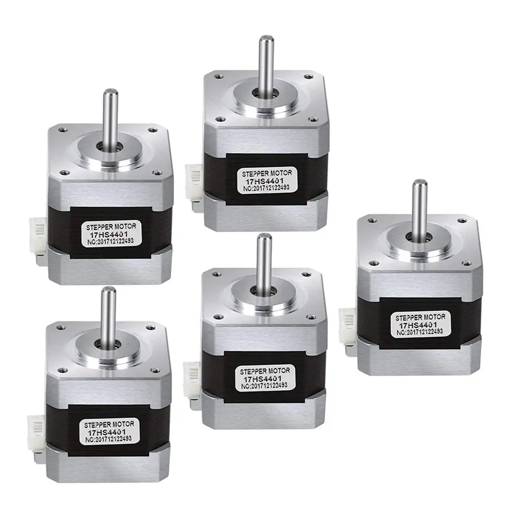 5 PCS (17HS4401) Nema 17 Stepper Motor 4-lead 1.8 Deg 40N.cm Holding Torque 1.7A 42 Motor for 3D Printer Hobby CNC Router XYZ