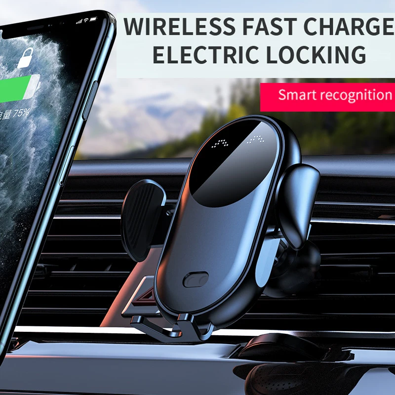 Car Wireless Charger Auto Car Mount Phone Holder Stand For iPhone 15 14 13 X Samsung Xiaomi Infrared Induction 15W Fast Charging