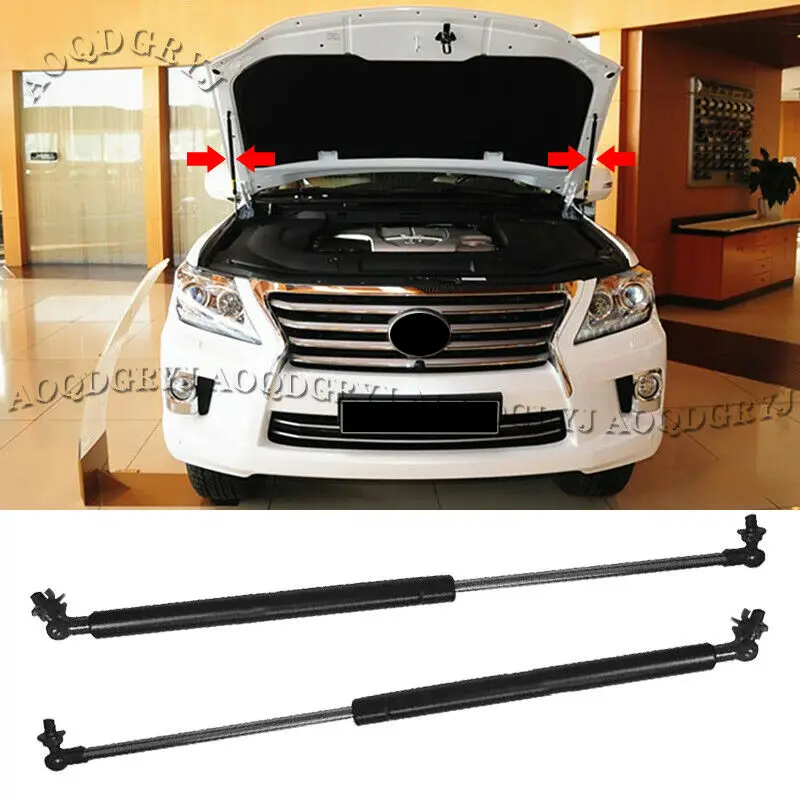 

Fit For Lexus LX570 2008-2015 Details about 1 Pair Metal Front Hood Lift Supports Struts Hydraulic Rod Moulding Car Accessories