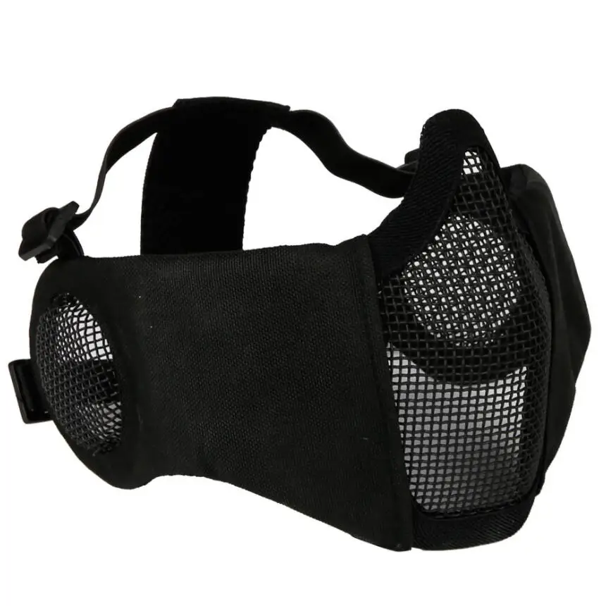 Tactical Steel Wire Half Face Protection Mask Shooting Riding Outdoor CS