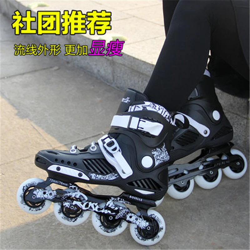 Skates adultos e adultos, em linha, para homens e mulheres, patins, profissionais, escola, sapatos baixos, brilho luminoso