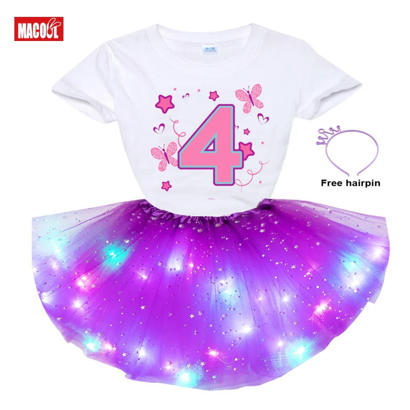 Girls Tutu Dress Sets Toddler Girl Summer Clothes Party Design Your Name Number Chill Sets Kids Gift 6 Year Old Birthday Outfit