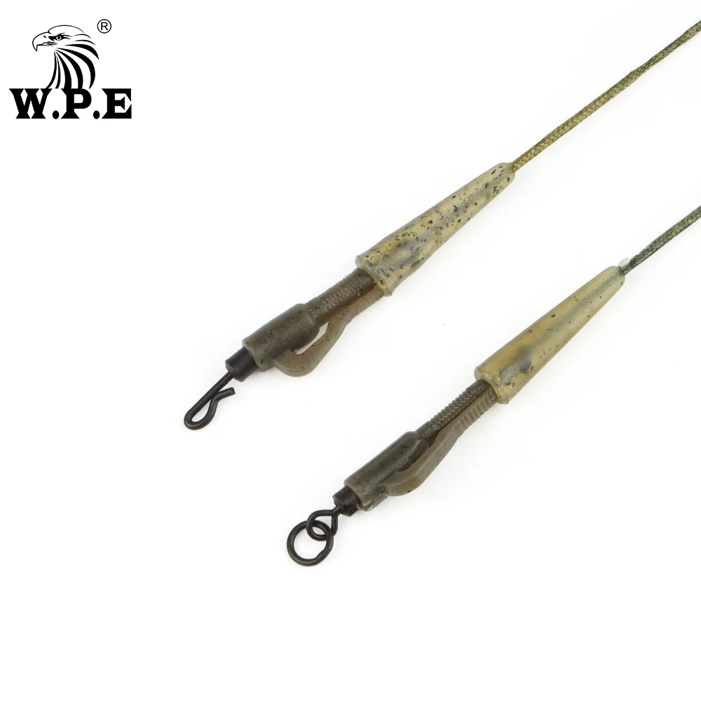 W.P.E linea di Pesca alla carpa 3 pz/pacco intrecciato piombo Core Leader capelli Rig Clip di piombo connettore girevole alimentatore carpa