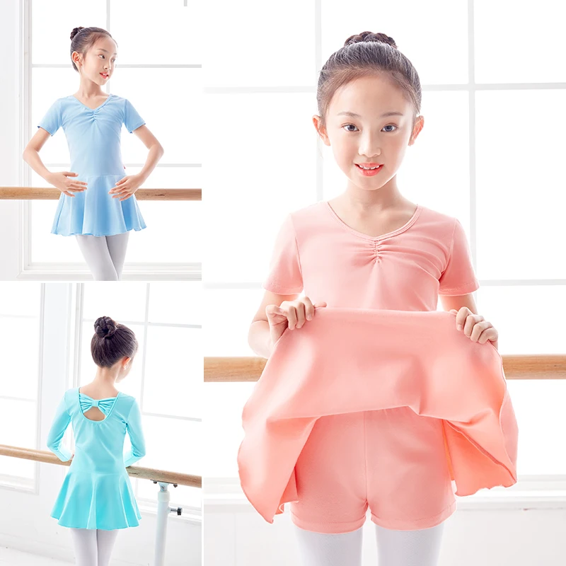 Ba Lê VÁY ĐẦM Leotard Ballerina Vũ Bodysuit Thể Dục Dụng Cụ Leotard Dành Cho Trẻ Em Cotton Ba Lê Riêng Biệt Đầm Quần Short Phù Hợp Với