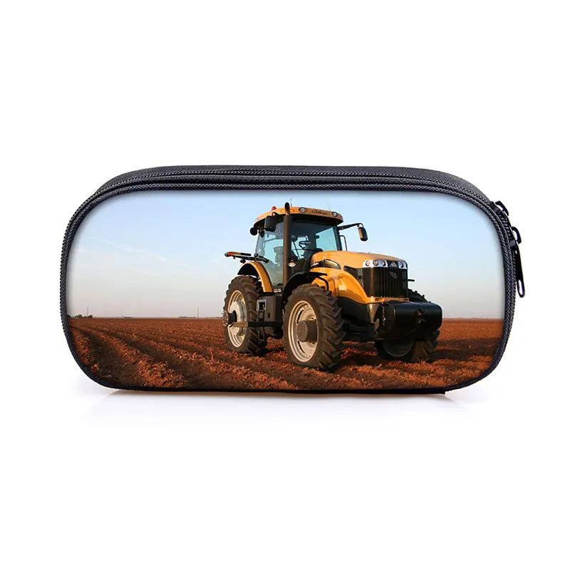 Farm Tractor Print Cosmetic Case Pencil Bag Boys Girls Stationary Bag Kids School Case Children Pencil Box School Supplies Bags