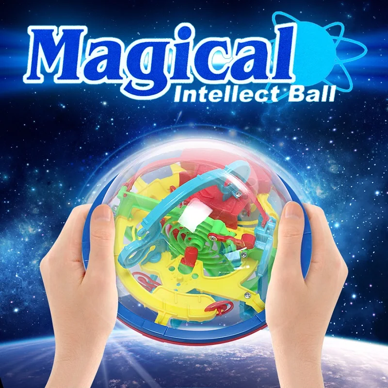 3D Maze Ball Mini Magic Puzzle Intelligence & Idea Perplexus Maze Game Labyrinth IQ Gifts Display Stand for Kids and Adults