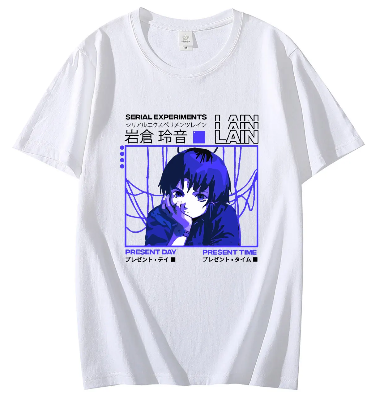 Serielle Experimente Lain Übergroßen T-Shirt Männer Baumwolle T Shirt Glitch Iwakura Manga Weeb Mädchen Sci Fi Anime Kurzarm T tops