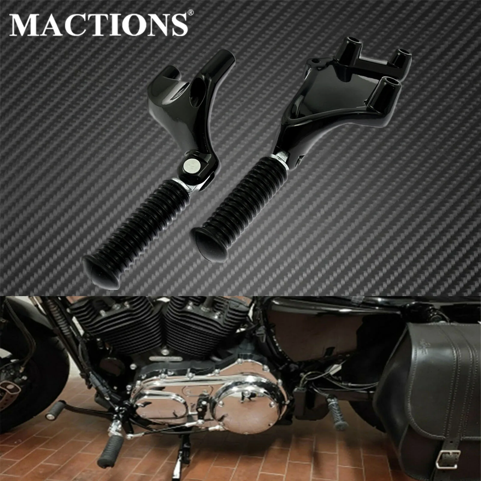 

Motorcycle Rear Foot Rests Black Pegs Pedal Passenger Footpegs Mounting Kit For Harley Sportster XL 883 1200 2014-2020 2021