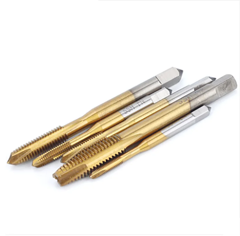 HSS High Hardness, Durable Screw-Point Tap Yellow Coating, Right Hand TypeM14/M14*1.5/M16/M16*1.5/M18/M18*1.5