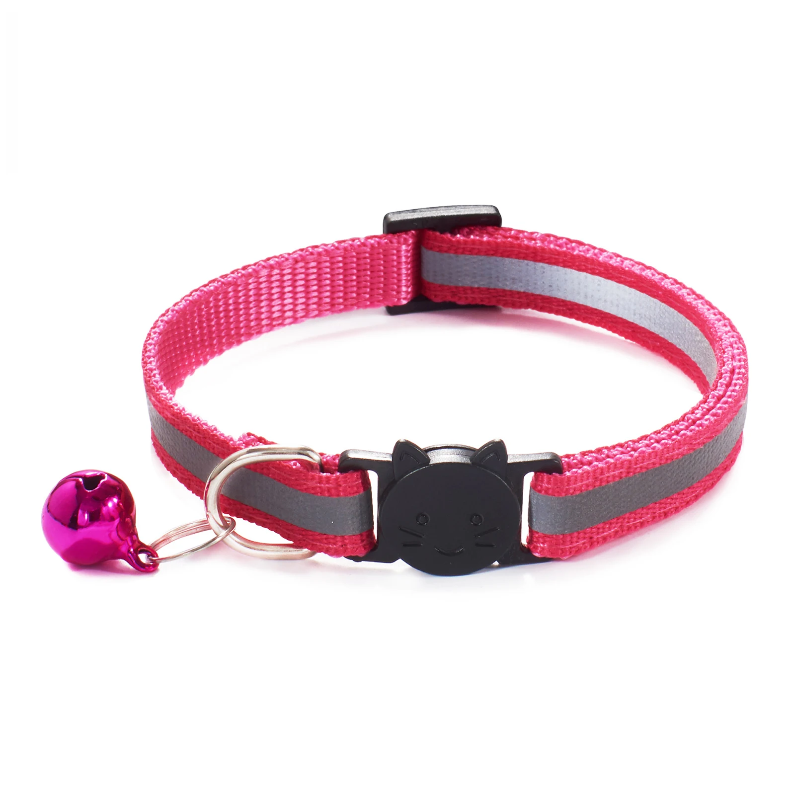 9 Colors Reflective Breakaway Cat Collar Neck Ring Necklace Bell Pet Products Safety Elastic Adjustable With Soft Material 1PCs