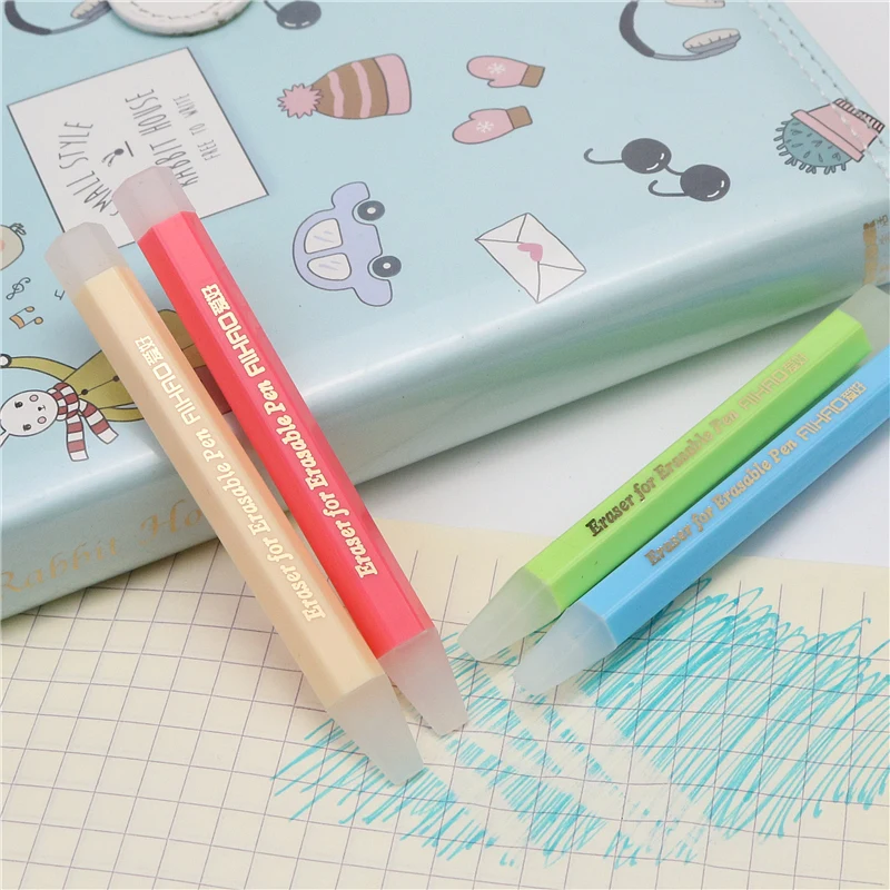 Erasable pen eraser hexagonal and pen shape school student homework eraser Special  for magic erasable  pen