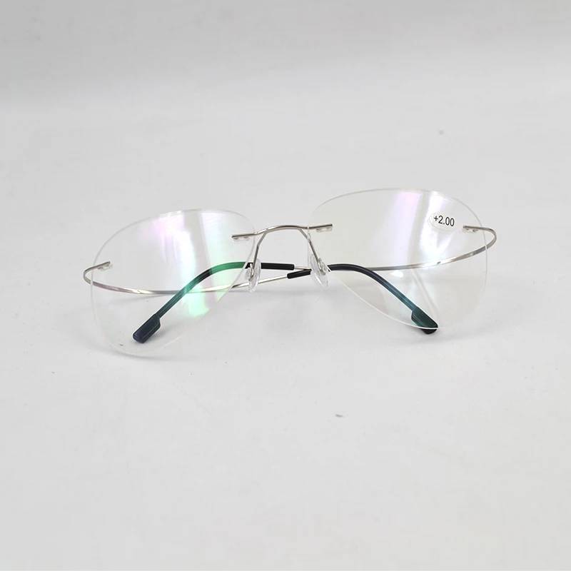 Large Frame Titanium Pilot Reading Glasses Ultralight Elasti Men Women Rimless Presbyopia Eyeglasses  +1 +1.25 +1.75 to +4 L3