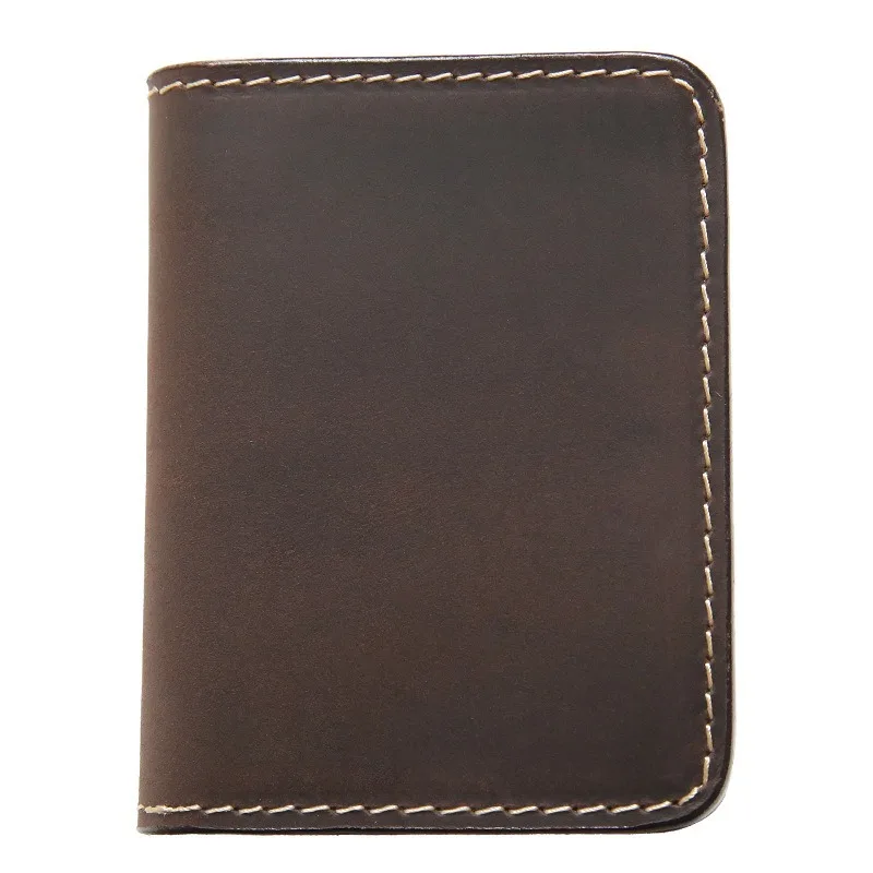 

Men's Retro Crazy Horse Leather Wallet First Layer Cowhide Card Case Multifunctional Leather Card Holder Short Card Case