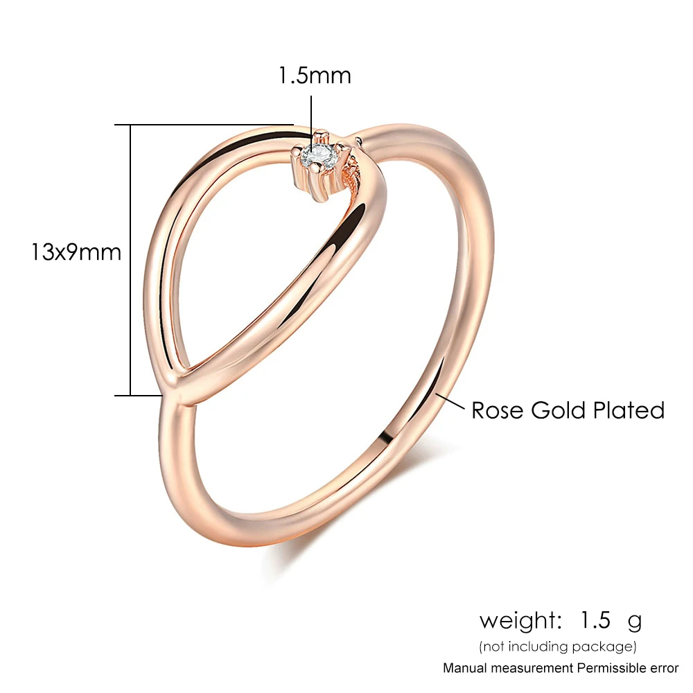 Simple Rings For Women Hollow Out Geometry Small Zircon 3 Color Daily Comfortable Finger Ring Fashion Jewelry R907