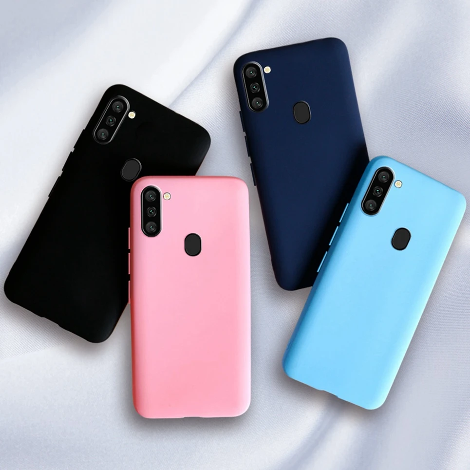 For Samsung Galaxy M11 Case Samsung A11 A115F Back Cover Solid Plain Candy Phone Case For Samsung Galaxy A11 A 11 M11 M115F Capa