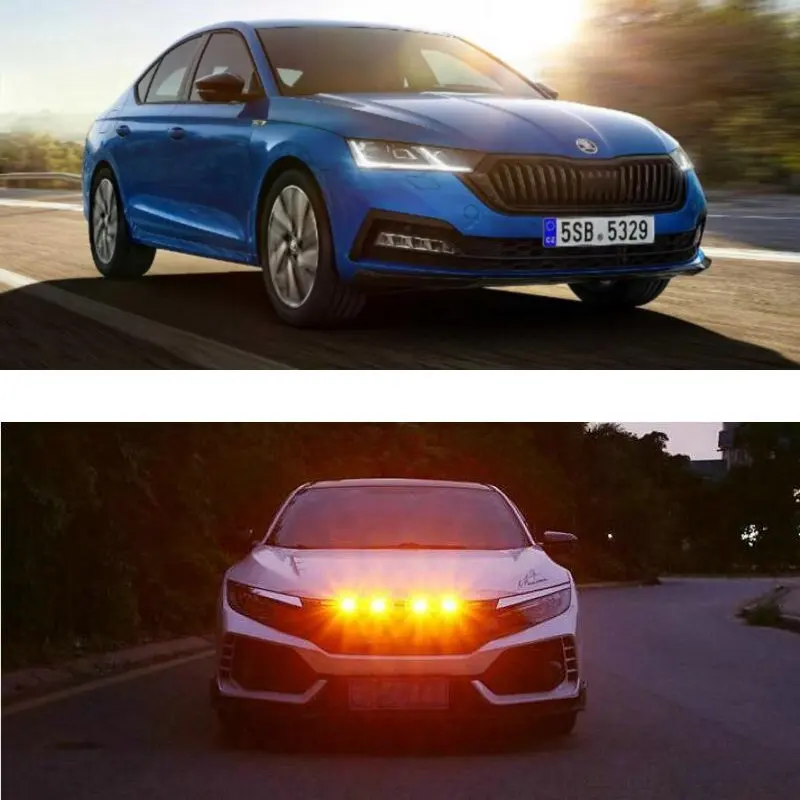 

Car Accessories Grille Light Lamp For Skoda rapid octavia a5 a7 fabia octavia 2 yeti superb Citigo felicia karoq kodiaq roomster