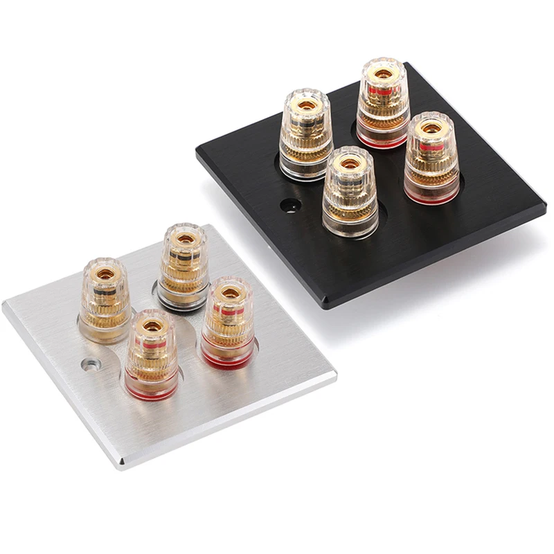 

Single 86-size alloy speaker terminal cup with dual banana jacks and binding posts in red/black