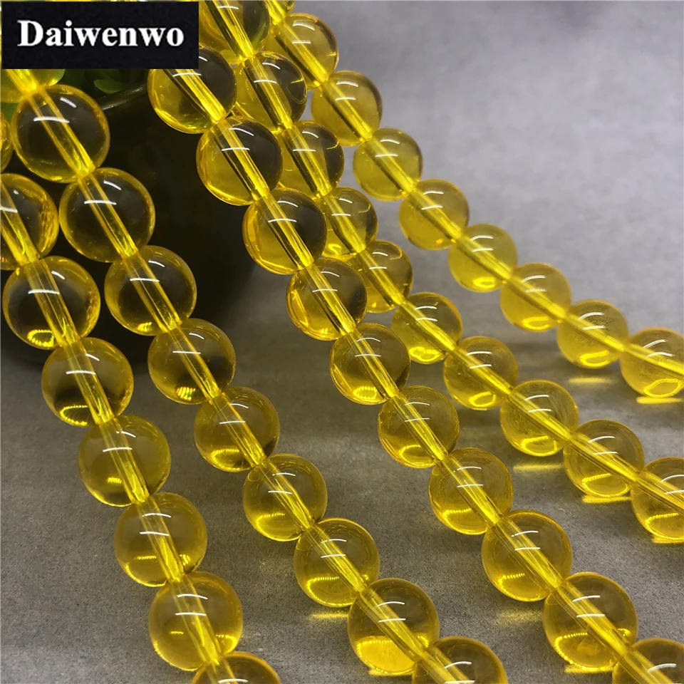 Yellow Quartz Crystal Beads 4-12mm Diy for Handmade Bracelet Jewelry