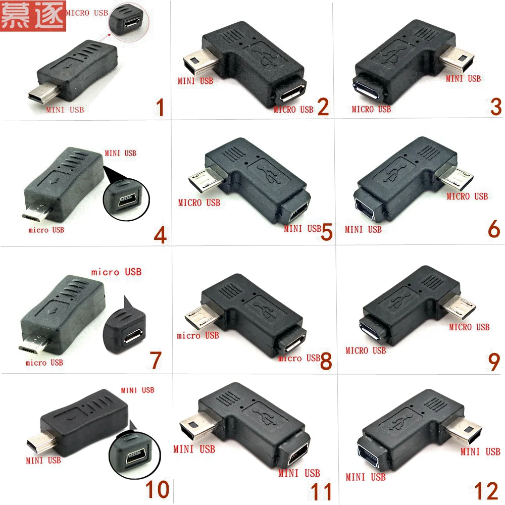 1 stücke 90 grad links & rechts abgewinkelt mini usb 5pin buchse micro usb männlichen sincronização adaptador stecker micro usb z