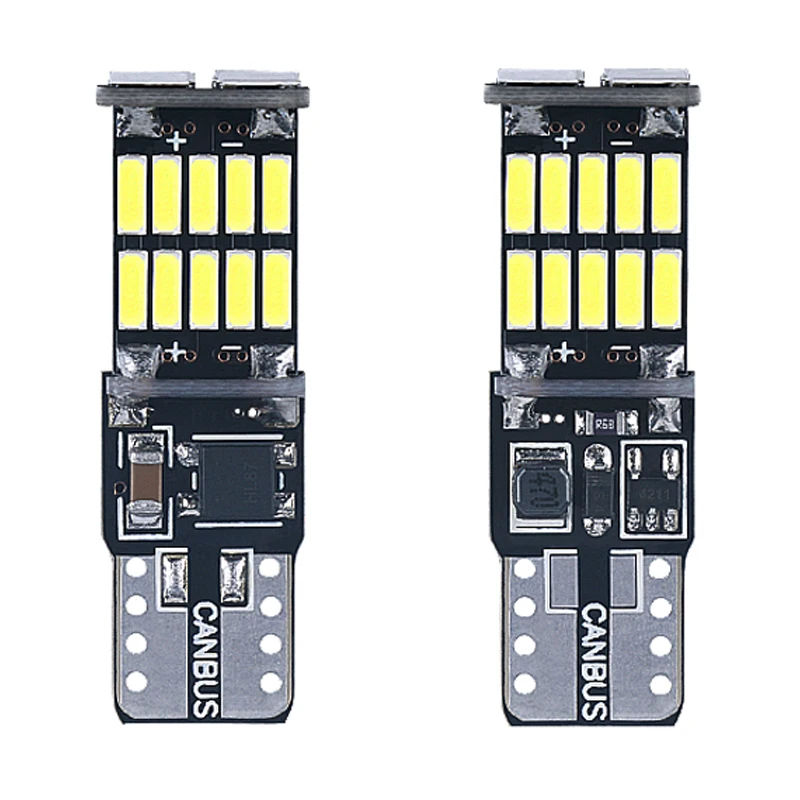 2X Aluminium T10 Car Led 26 4014SMD W5W 194 6000K Pure White Color Light Side Marker Bulbs For Auto Interior Reading Lamp 12V DC image 3
