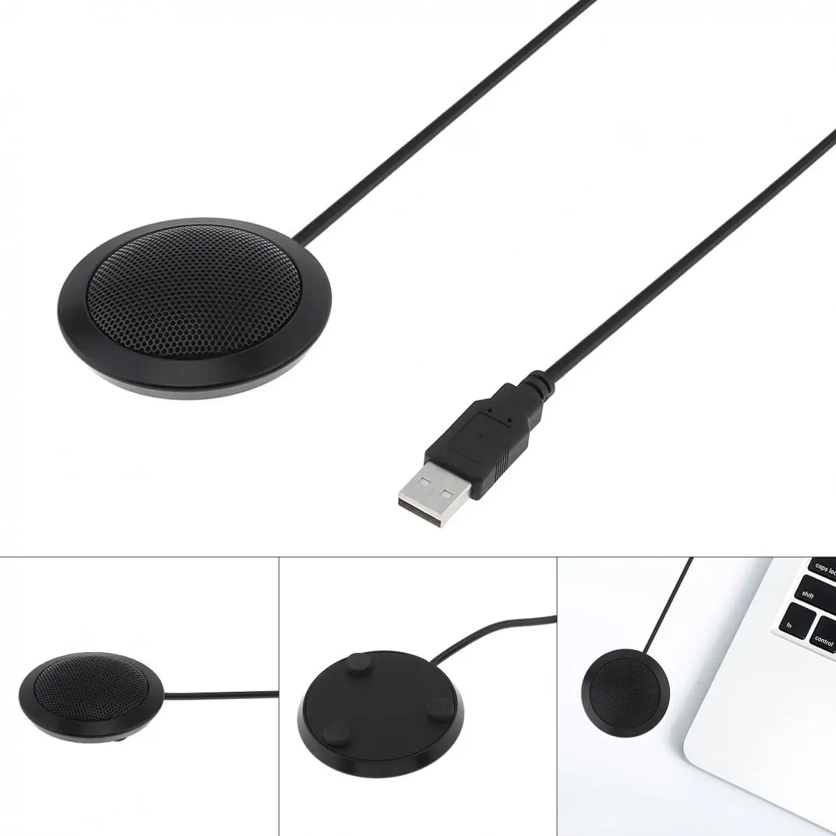 

3V USB Mini Desktop Metal Condenser Microphone Fit for PC Computer for Meeting / Game / Voice Chat / Video